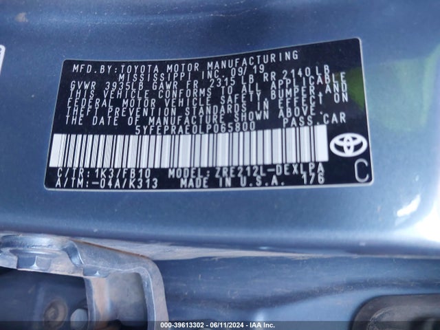 Toyota COROLLA LE 2020 5YFEPRAE0LP065800 Image 9