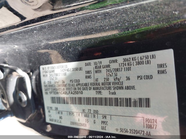 Ford F-150 Xlt 2020 1FTEW1C42LFA25010 Image 9