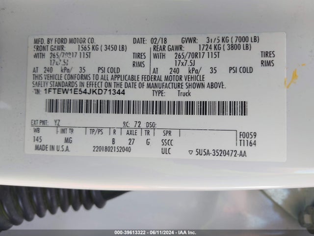 Ford F-150 Xlt 2018 1FTEW1E54JKD71344 Image 9