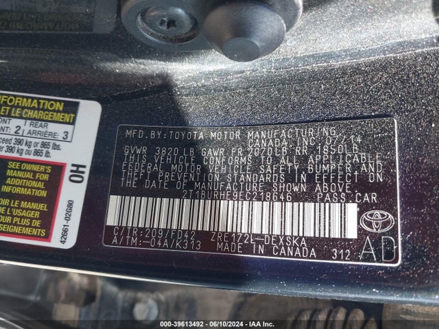 Toyota Corolla S Plus 2014 2T1BURHE9EC218646 Image 9