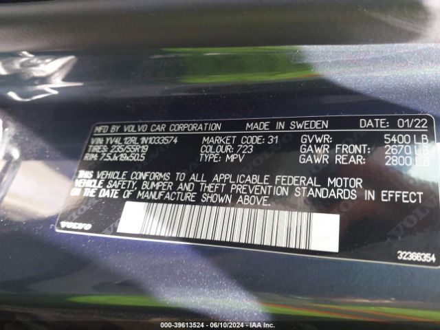 2022 VOLVO XC60 YV4L12RL1N1033574 Photo 8