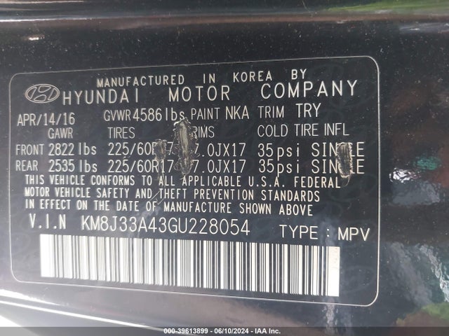 Hyundai TUCSON SE 2016 KM8J33A43GU228054 Image 9