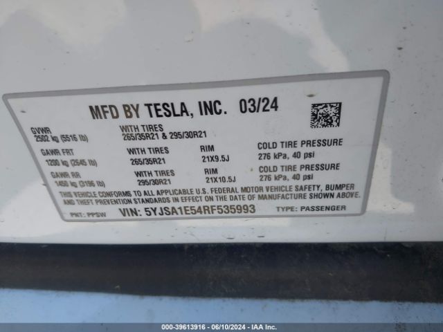 5YJSA1E54RF535993 Tesla Model S Long Range