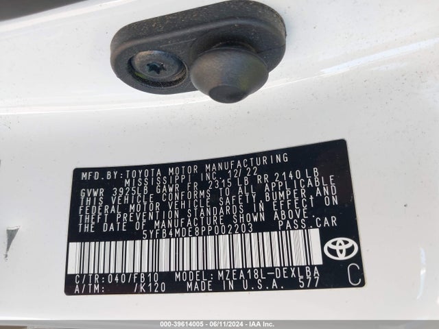 Toyota COROLLA LE 2023 5YFB4MDE8PP002203 Image 9