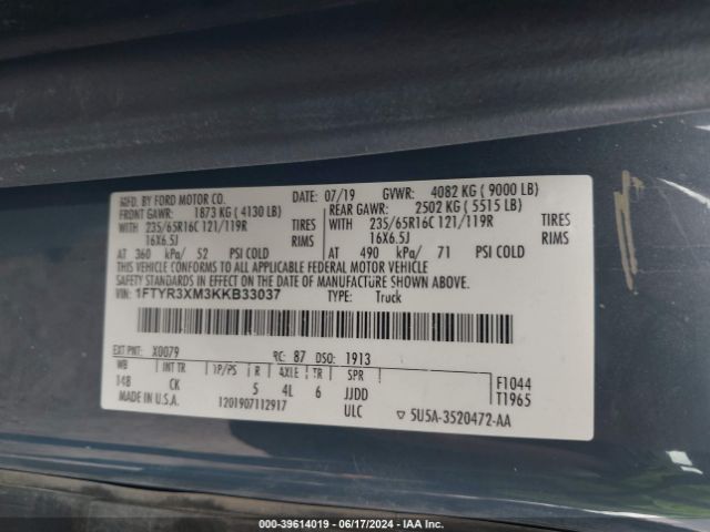 1FTYR3XM3KKB33037 Ford Transit-250