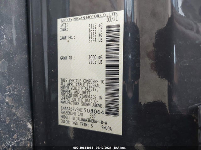 Nissan Maxima Platinum Xtronic Cvt 2021 1N4AA6FV9MC508064 Image 9