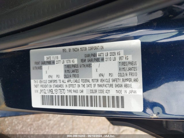 JM1GL1VM9L1517870 Mazda Mazda6 Touring