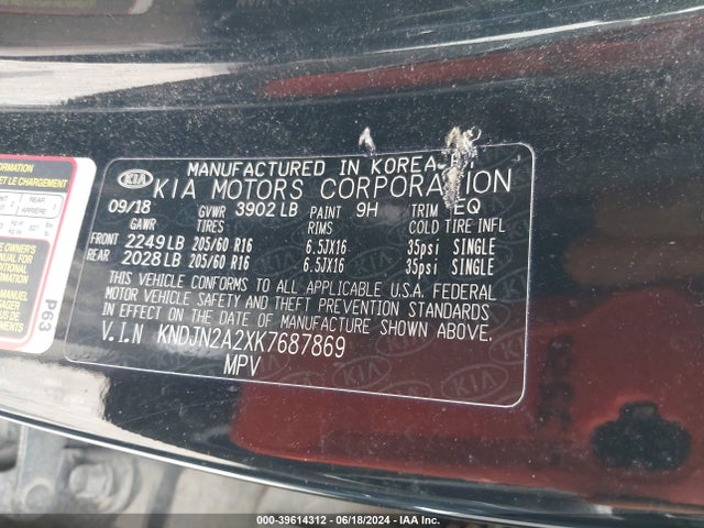 KIA Soul 2019 KNDJN2A2XK7687869 Image 9