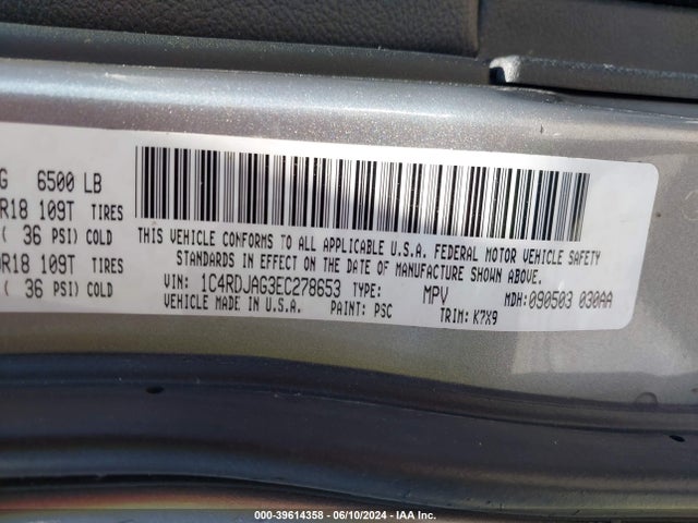 Dodge Durango Sxt 2014 1C4RDJAG3EC278653 Image 9