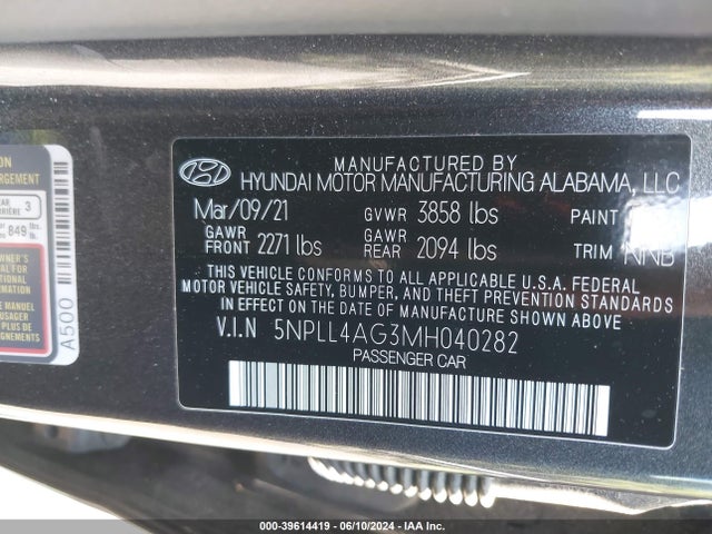 Hyundai ELANTRA SE 2021 5NPLL4AG3MH040282 Image 9