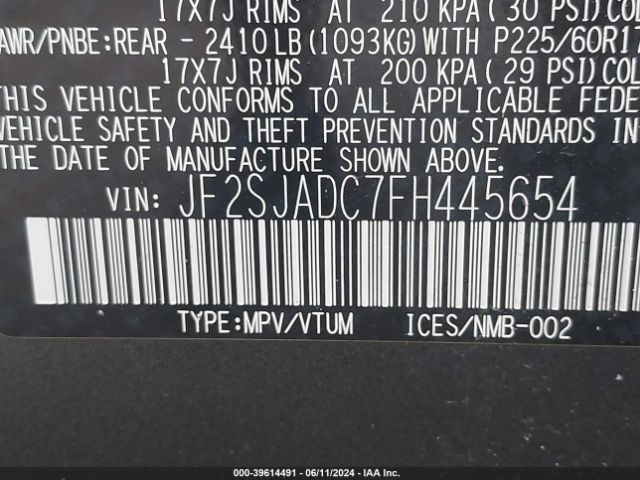 JF2SJADC7FH445654 Subaru Forester 2.5i Premium