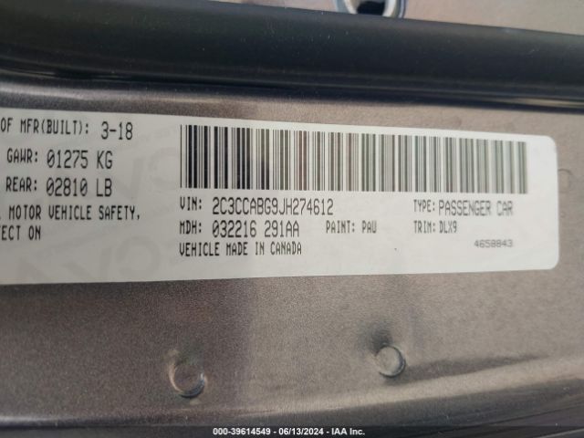 2C3CCABG9JH274612 Chrysler 300 300s