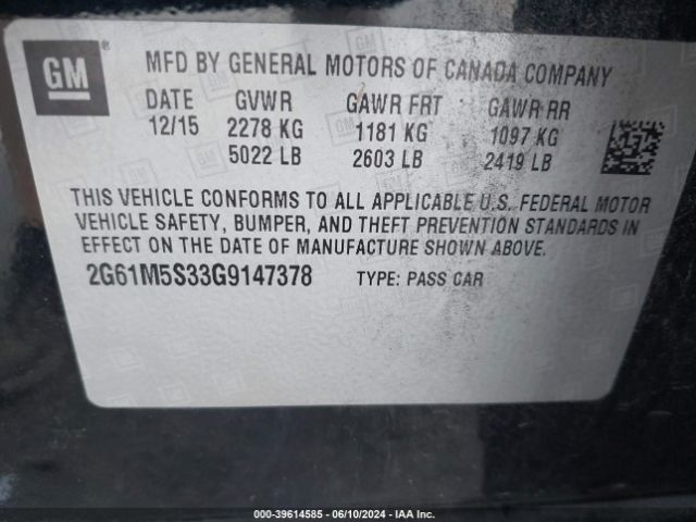 2G61M5S33G9147378 Cadillac Xts Luxury Collection