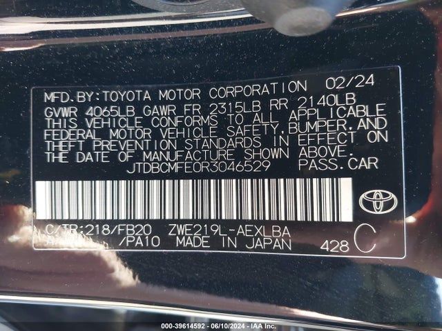 Toyota Corolla Hybrid Le 2024 JTDBCMFE0R3046529 Image 9
