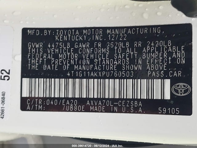 Toyota CAMRY SE 2023 4T1G11AKXPU760503 Image 9