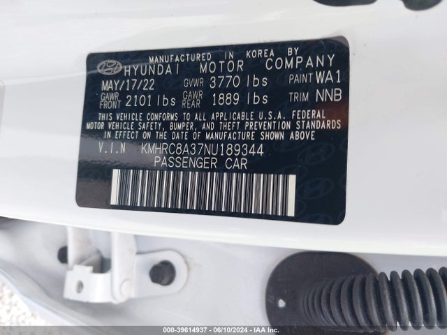 Hyundai Venue Limited 2022 KMHRC8A37NU189344 Image 9