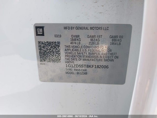 Chevrolet MALIBU LT 2019 1G1ZD5ST8KF182006 Image 9