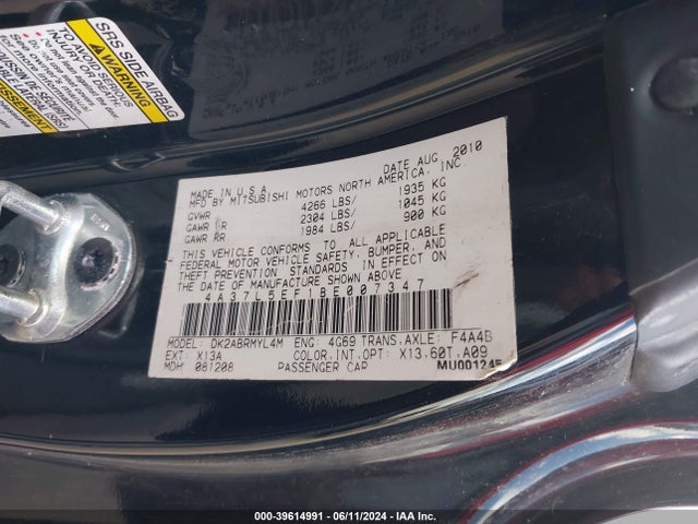 2011 MITSUBISHI ECLIPSE SPYDER 4A37L5EF1BE007347 Photo 8