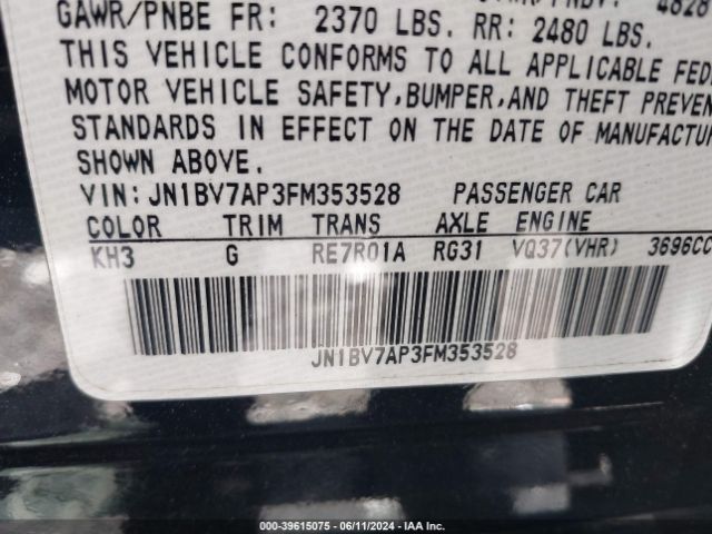JN1BV7AP3FM353528 Infiniti Q50 Premium