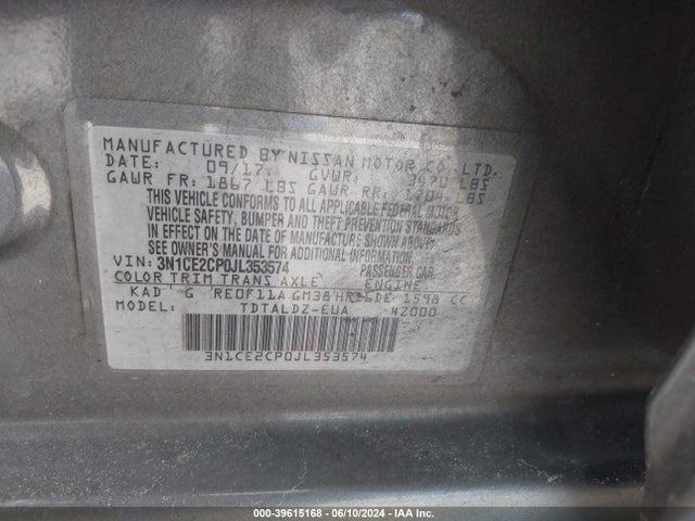 Nissan Versa Note Sv 2018 3N1CE2CP0JL353574 Image 9