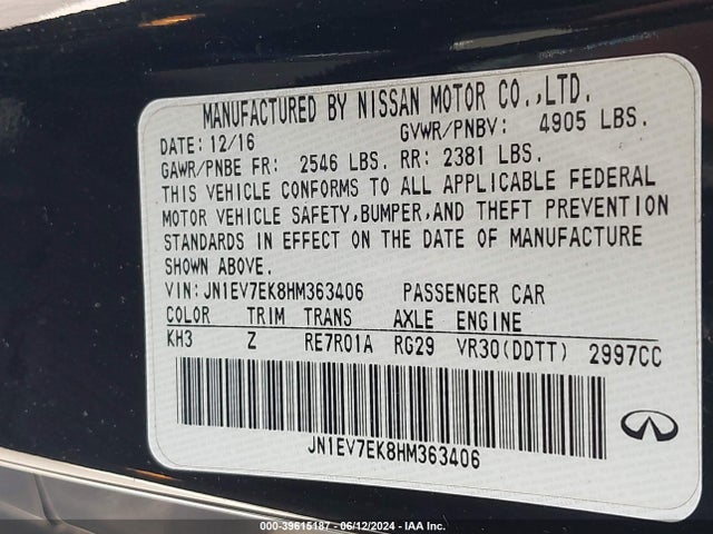 JN1EV7EK8HM363406 Infiniti Q60 3.0t Sport