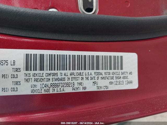 1C4NJRBB6FD239219 Jeep Patriot Sport