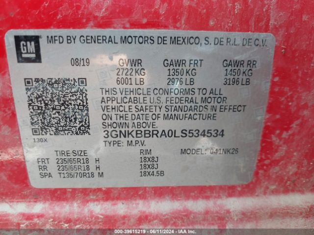 3GNKBBRA0LS534534 Chevrolet Blazer Fwd 1lt