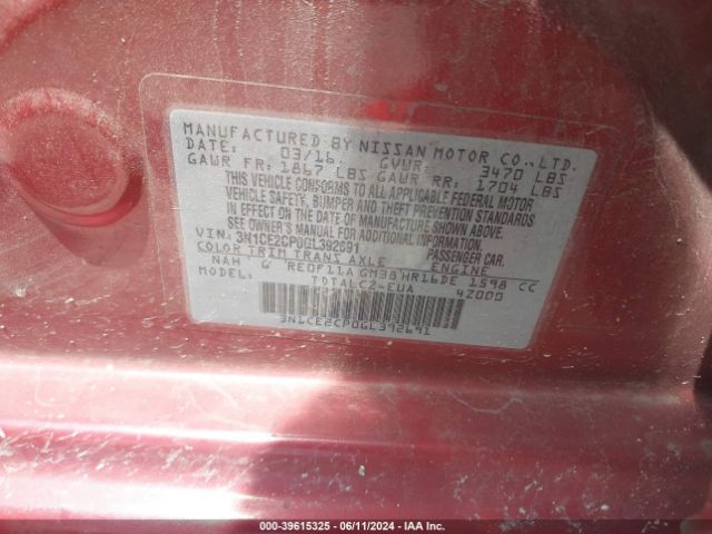 3N1CE2CP0GL392691 Nissan Versa Note S Plus