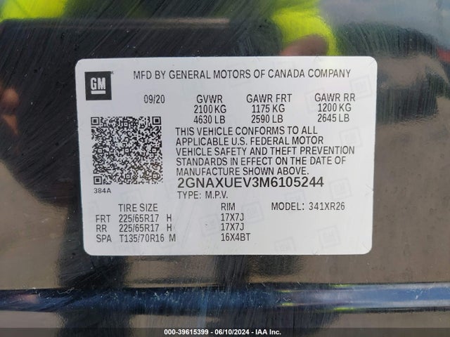 Chevrolet Equinox Awd Lt 2021 2GNAXUEV3M6105244 Image 9