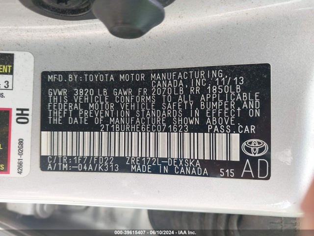 Toyota Corolla S Plus 2014 2T1BURHE6EC071623 Image 9