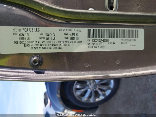 Chrysler 300c Awd 2015 2C3CCAKG1FH831200 Image 9