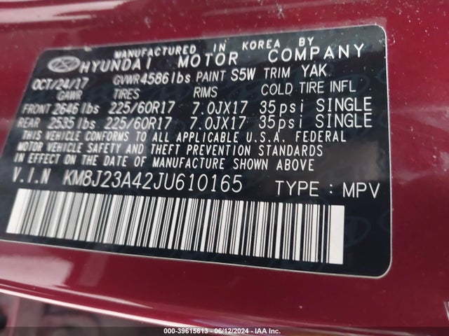 Hyundai TUCSON SE 2018 KM8J23A42JU610165 Image 9