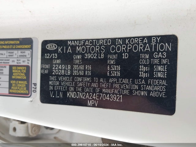 KIA Soul 2014 KNDJN2A24E7043921 Image 9