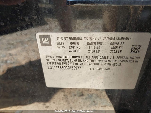 Chevrolet Impala 2lt 2016 2G1115S39G9150977 Image 9