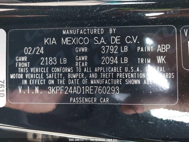 KIA Forte Lxs 2024 3KPF24AD1RE760293 Image 9
