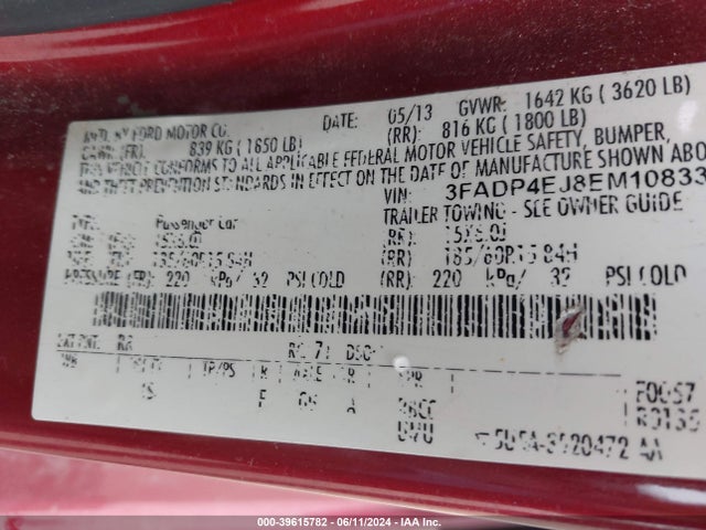 Ford FIESTA SE 2014 3FADP4EJ8EM108334 Image 9