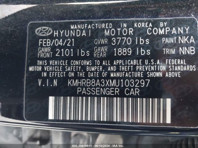 KMHRB8A3XMU103297 Hyundai Venue Se