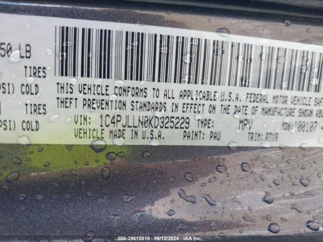 1C4PJLLN0KD325229 Jeep Cherokee Altitude Fwd