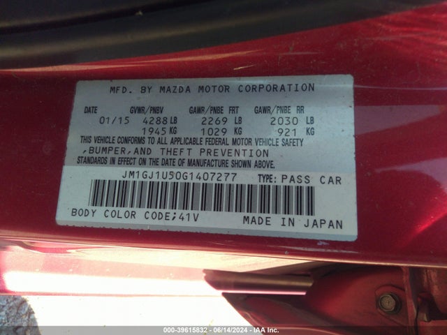 JM1GJ1U50G1407277 Mazda Mazda6 I Sport