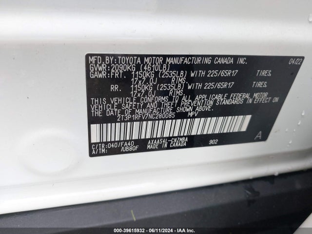 Toyota Rav4 Xle 2022 2T3P1RFV7NC280085 Image 9
