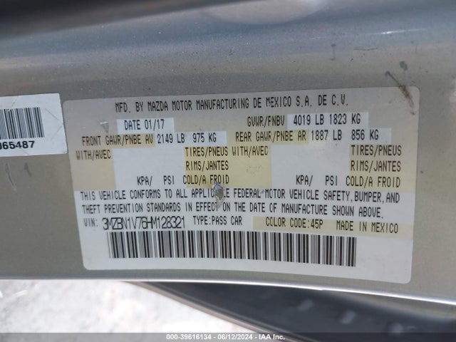 3MZBN1V76HM128321 Mazda Mazda3 Touring