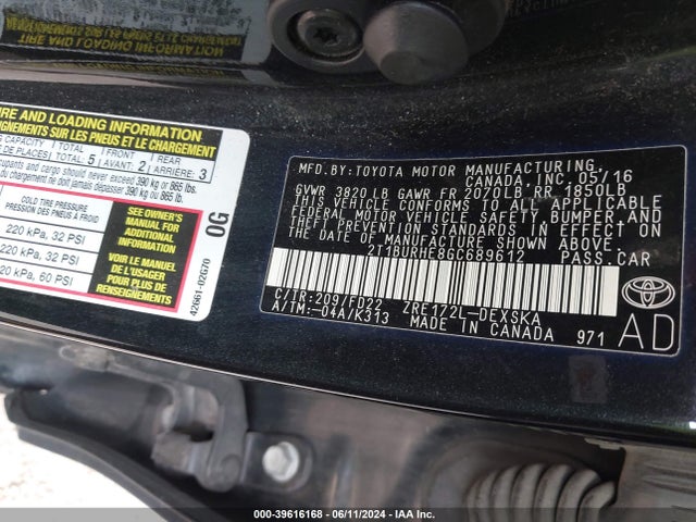 Toyota Corolla S 2016 2T1BURHE8GC689612 Image 9