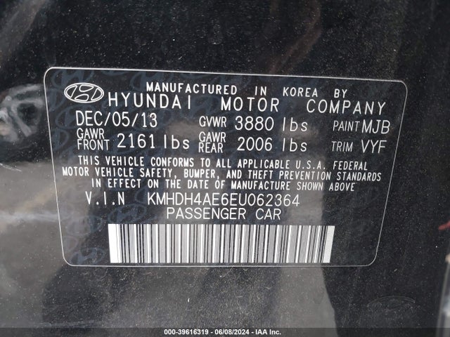 Hyundai ELANTRA SE 2014 KMHDH4AE6EU062364 Image 9
