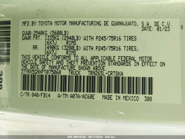 Toyota Tacoma Sr 2023 3TYRX5GNXPT075060 Image 9