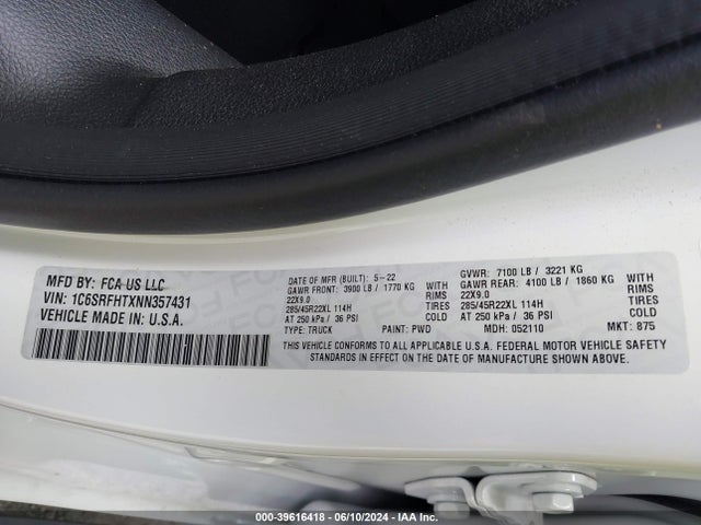 RAM 1500 Limited  4x4 5'7 Box 2022 1C6SRFHTXNN357431 Image 9