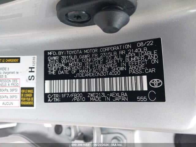 Toyota Corolla Hybrid Le 2022 JTDEAMDE0N3014020 Image 9