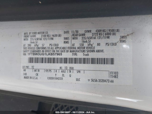 Ford Transit-350 Cargo Van 2020 1FTBW3UG1LKB57965 Image 9