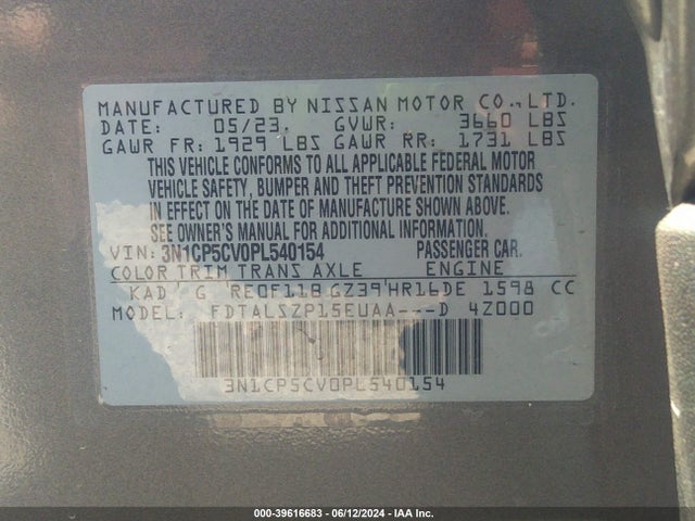 Nissan Kicks Sv Xtronic Cvt 2023 3N1CP5CV0PL540154 Image 9
