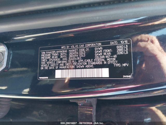 YV4A22PL4H1140646 Volvo Xc90 T6 Inscription
