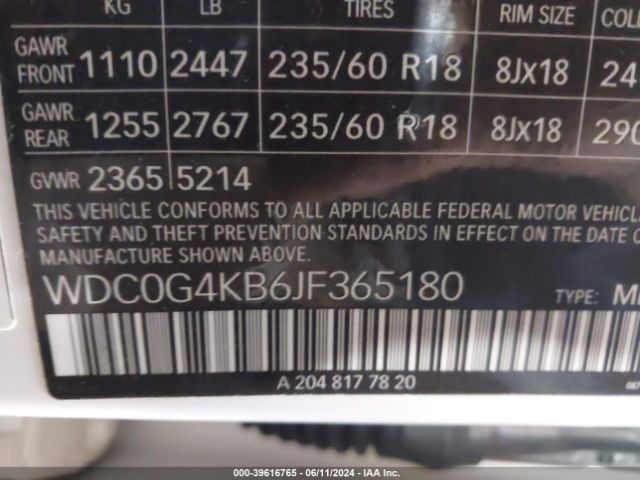 WDC0G4KB6JF365180 Mercedes-Benz Glc 300 4matic